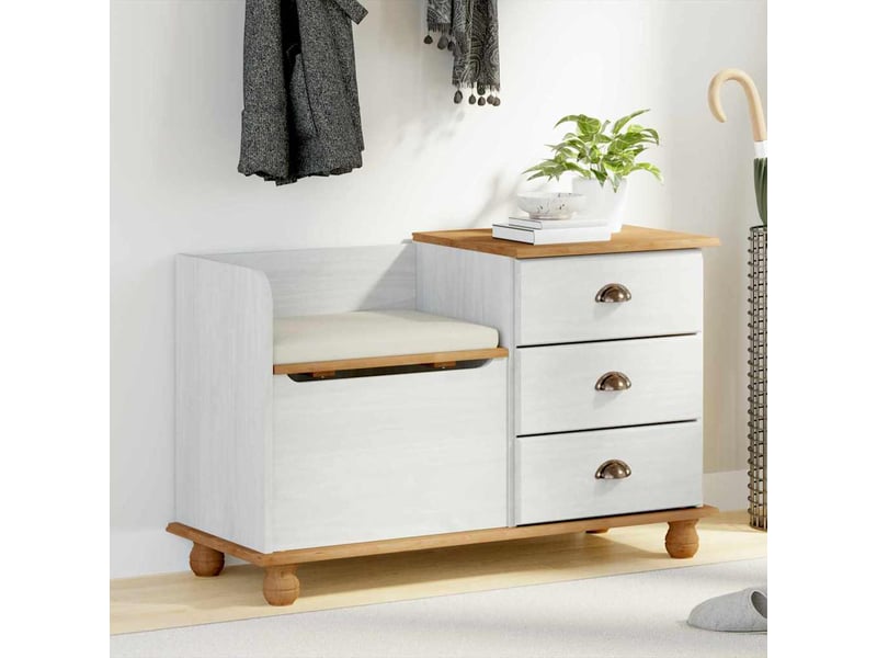  Banc chambre, banc de rangement avec tiroir askim blanc 100x39x62 cm  - Conforama B