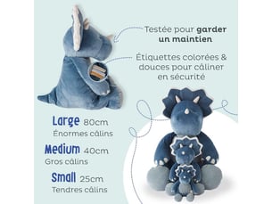 Peluche dinosaure tricératops ops medium