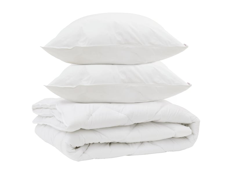  Duvet toutes saisons avec oreiller 3 pièces - couette blanc microfibre  - Conforama A
