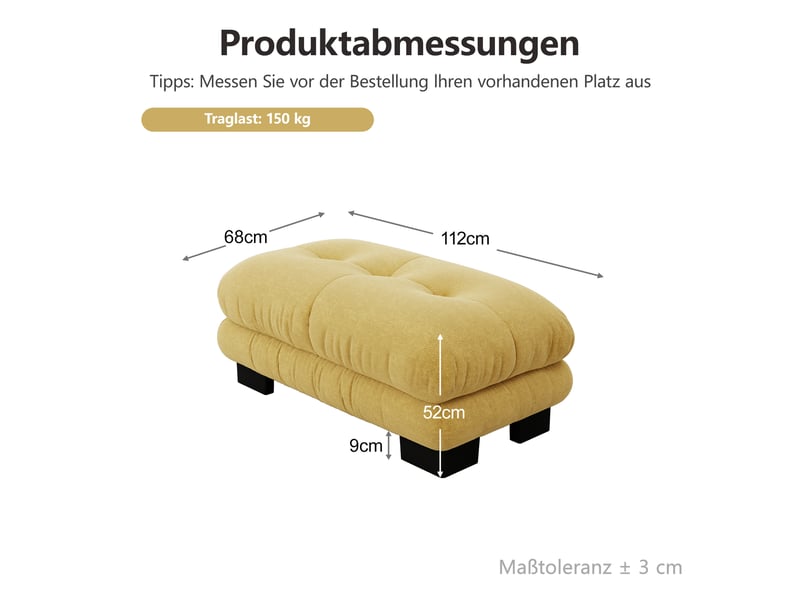  Pouf paris - jaune SF20250027061 - Conforama E