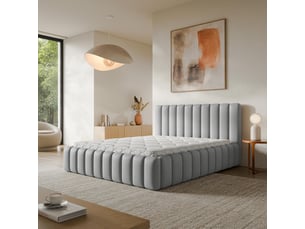 Lit coffre 180x200 cm <strong>MASSENO</strong>  <strong></strong> coloris gris