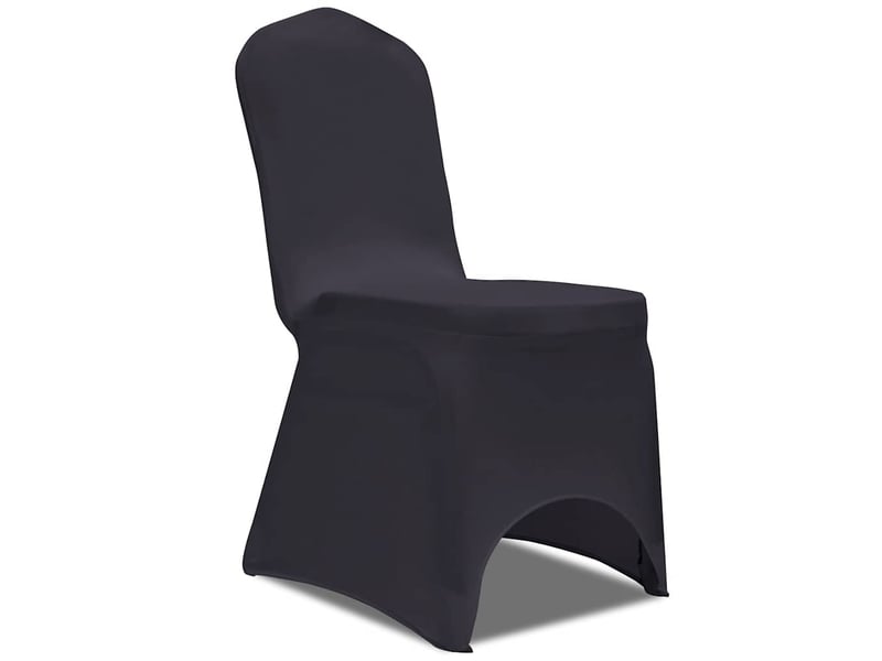  Housse de chaise extensible 4 pcs anthracite cf32381  - Conforama A