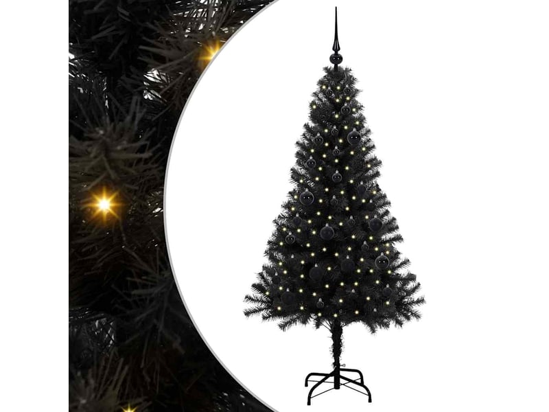  Sapin de noël, arbre de noël noir 150 cm pvc shl1130  - Conforama A