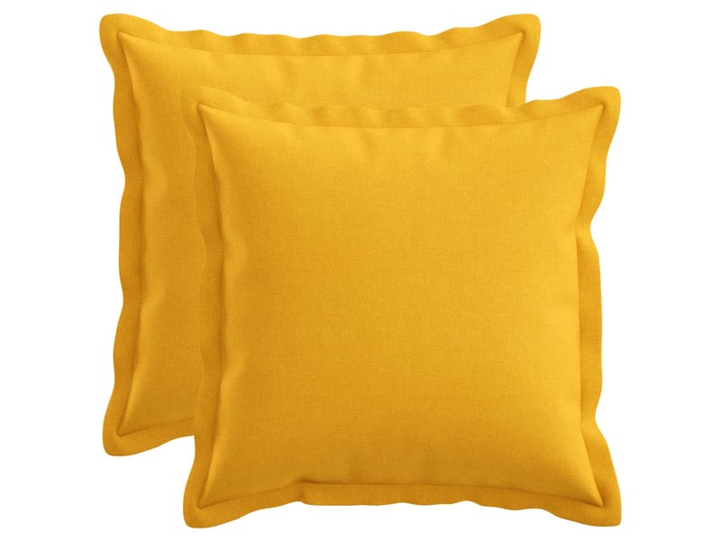 Lot de 2 coussins, coussins décoratifs houten jaune clair lin synthétique cf56503 - Conforama B