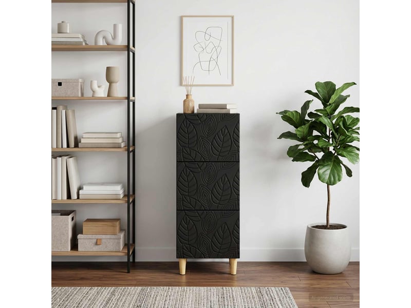  Armoire à tiroirs, rangement bureau noir 33 x 34,5 x 90 cm bois d'ingénierie shl7261  - Conforama C