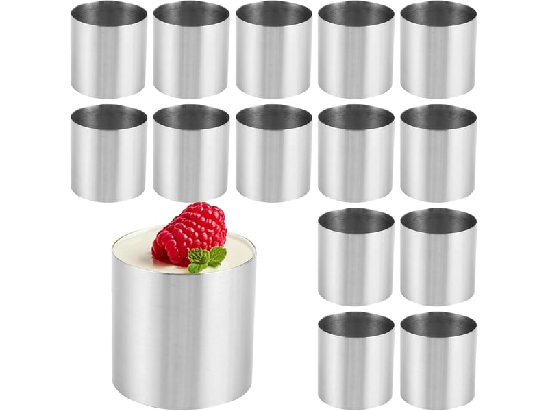  15 pcs cercle à pâtisserie 5x5cm, moule à mousse en acier inoxydable 430, cercle patisserie pour gâteaux, entremets et desserts individuels, argenté No commercial reference - Conforama A