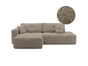 Canapé d'angle gauche convertible LOUNGITUDE CELINE 4 places Tissu bouclette Taupe