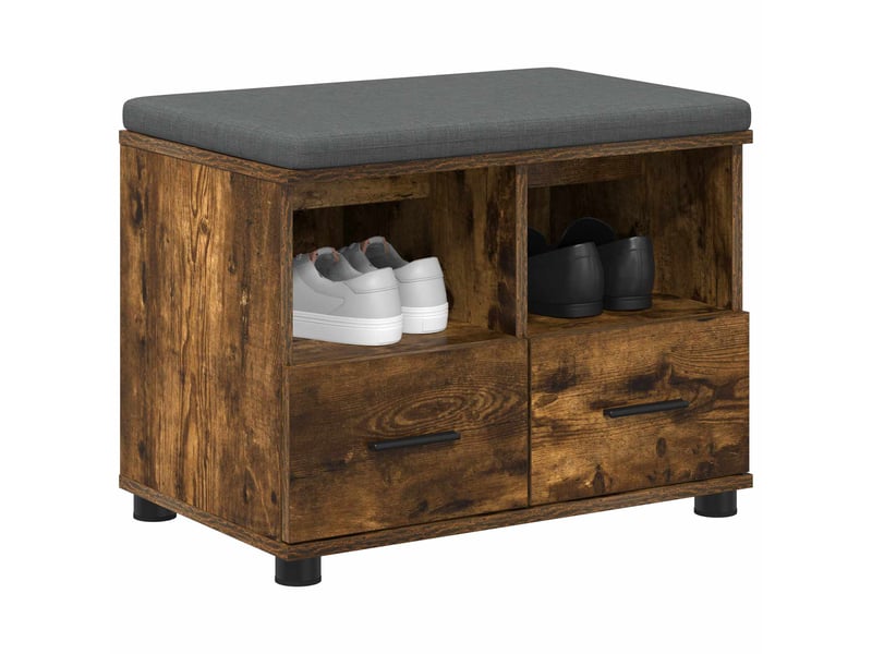  Banc d'entrée, banc interieur chêne fumé 60x38x46 cm  - Conforama C