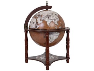 Meuble porte-bouteilles globe terrestre marron l41,6 x 56 h cm