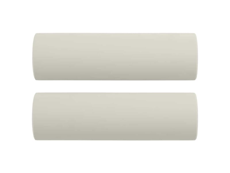  Lot de 2 coussins décoratifs crème ø15x50 cm velours cf60863  - Conforama A
