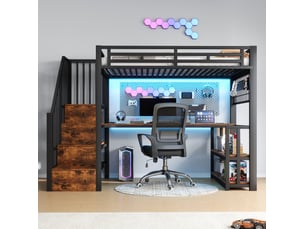 Lit mezzanine 90x200 cm <strong></strong>  <strong></strong> coloris noir