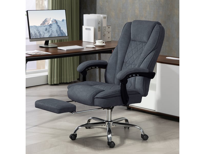  Fauteuil de bureau massant et chauffant, chaise de bureau, 67x72x119cm, gris foncé  - Conforama C