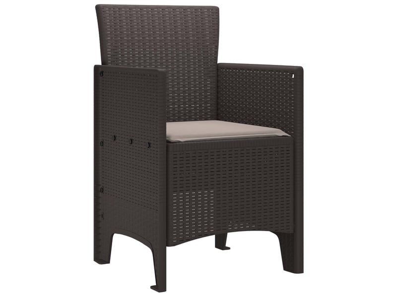  Lot de 4 chaises de jardin, chaises d'extérieur marron polypropylène cf30083  - Conforama A