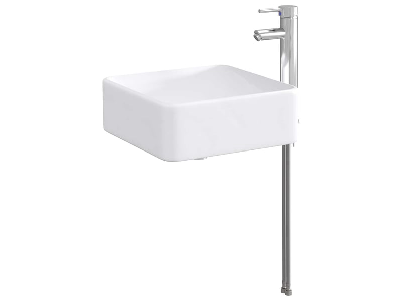  Lavabo de salle de bain avec robinet et évacuation chrome shl6086  - Conforama A