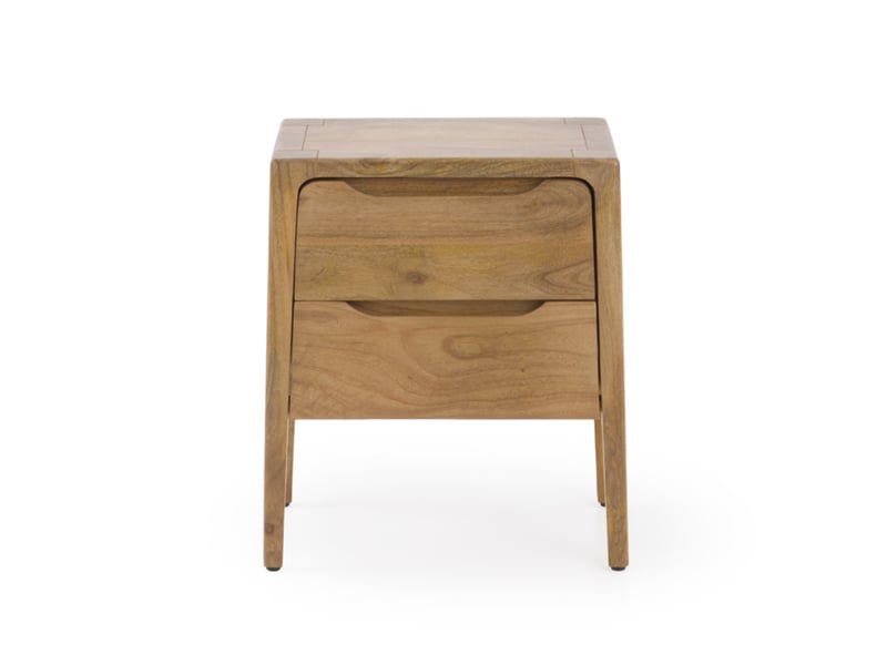  Table de chevet à 2 tiroirs en bois massif de manguier  - Conforama A