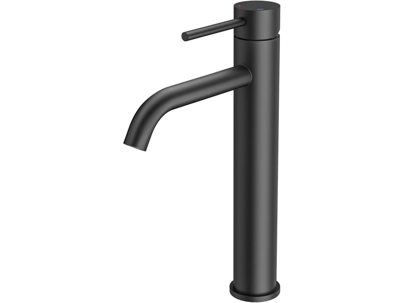  Robinet mitigeur monocommande noir mat à montage haut avec flexible de 80 cm, en acier inoxydable, adapté aux lavabos de salle de bain  - Conforama A