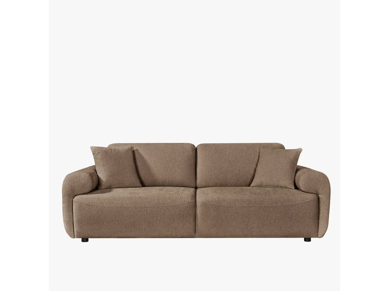  Canapé 3 places avec dossier amovible en tissu taupe  - Conforama A