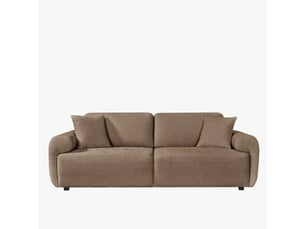 Canapé 3 places avec dossier amovible en tissu taupe
