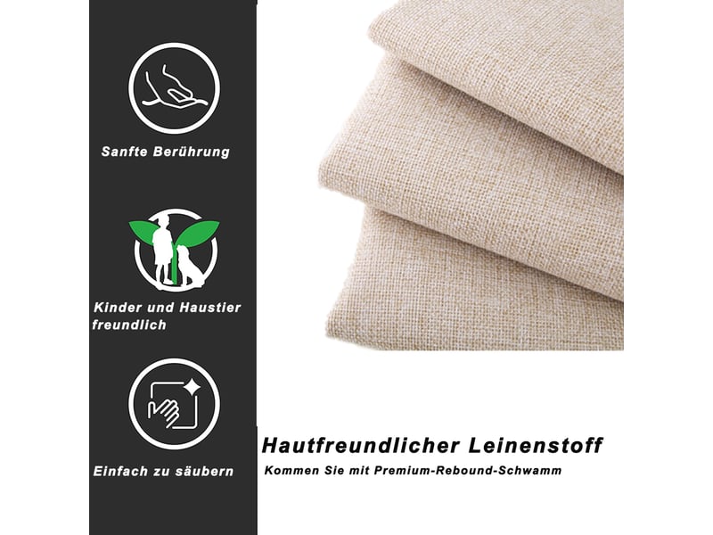 Lit coffre 90x200 cm - lit simple avec coffre intégré - en lin - sans matelas - beige - Conforama D