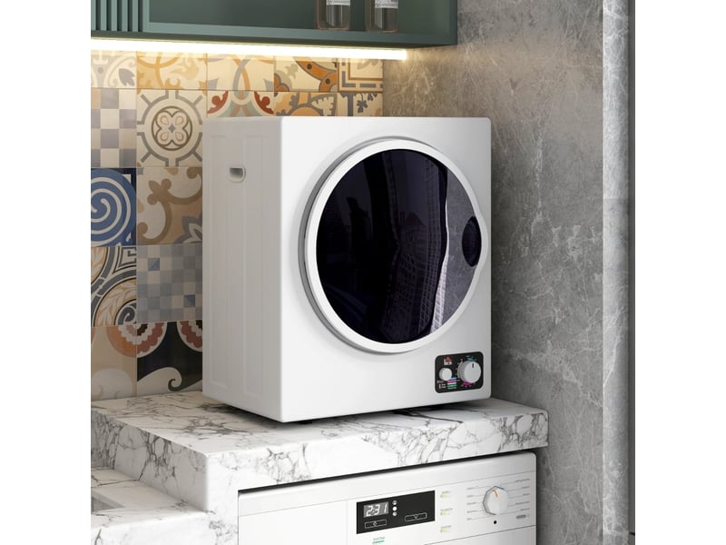  Sèche-linge compact 4 kg 49 x 40,5 x 60 cm blanc en plastique, à évacuation, pose murale ou libre  - Conforama B