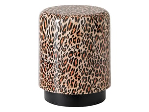 Pouf léopard en métal jonna 45cm caramel