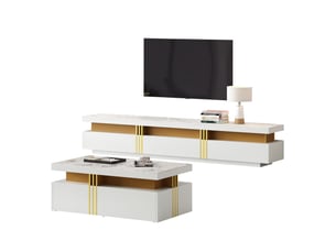 Meuble tv coloris blanc 200 cm OKWISH