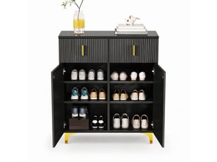 Buffet 2 porte(s)  2 tiroir(s) <strong></strong> <strong></strong> - 83 cm coloris noir 