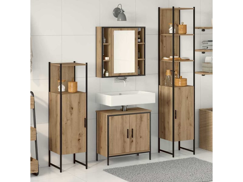 Ensemble de mobilier de salle de bain 4 pièces marron cf64556 - Conforama B