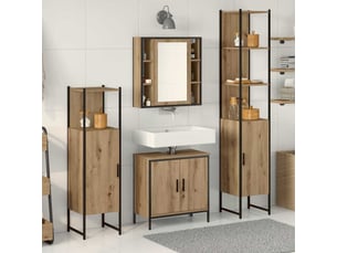 Ensemble de mobilier de salle de bain 4 pièces marron cf64556