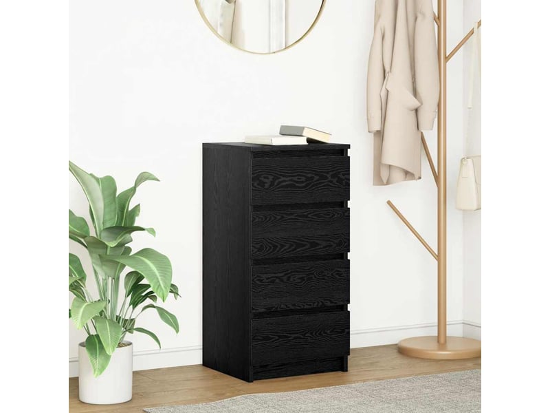  Buffet - bahut - meuble de rangement chêne noir 37,5x35x76 cm bois d'ingénierie  - Conforama B