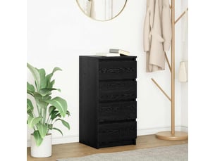 Buffet - bahut - meuble de rangement chêne noir 37,5x35x76 cm bois d'ingénierie