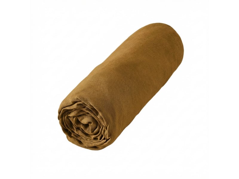  Drap housse 90x190+30 cm lin rosalie caramel PD24887 - Conforama B