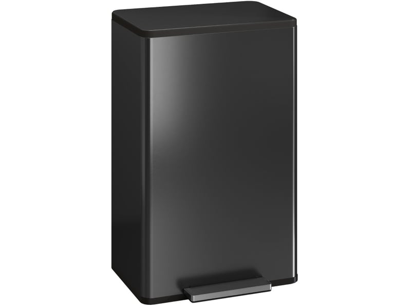 Poubelle de cuisine tcqpz 45 l à pédale fermeture douce inox noir 42,5 x 35 x 68 cm - Conforama A