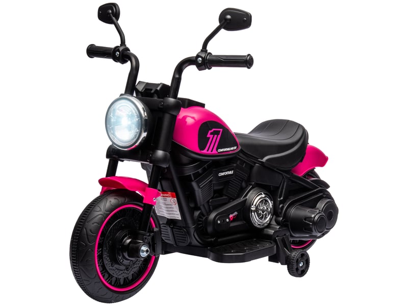 Moto électrique pour enfants 3 kmh 6v avec phare led 2 roues d'entraînement de 18 à 36 mois avec moteur puissant rose - Conforama B