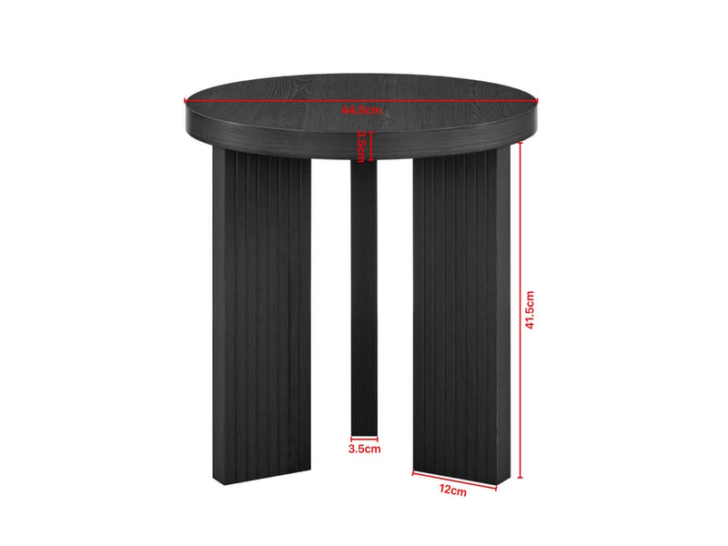  Table d'appoint ronde 44,5x44,5x45 cm à trois pieds mdf noire  - Conforama C