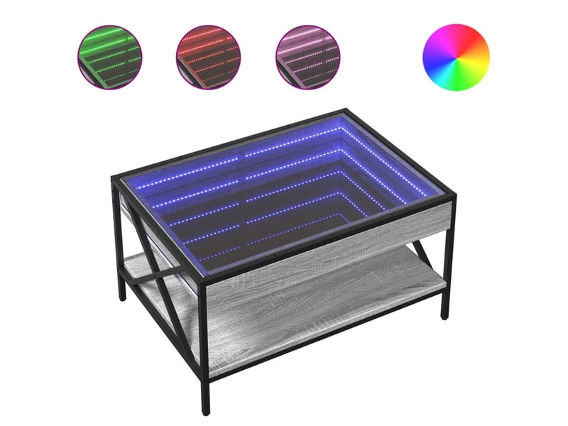  Table basse | table d'appoint salon avec led infini sonoma gris 70x50x38 cm  - Conforama A