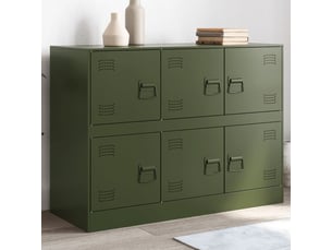 Buffet - bahut - meuble de rangement vert olive 99x39x73 cm acier