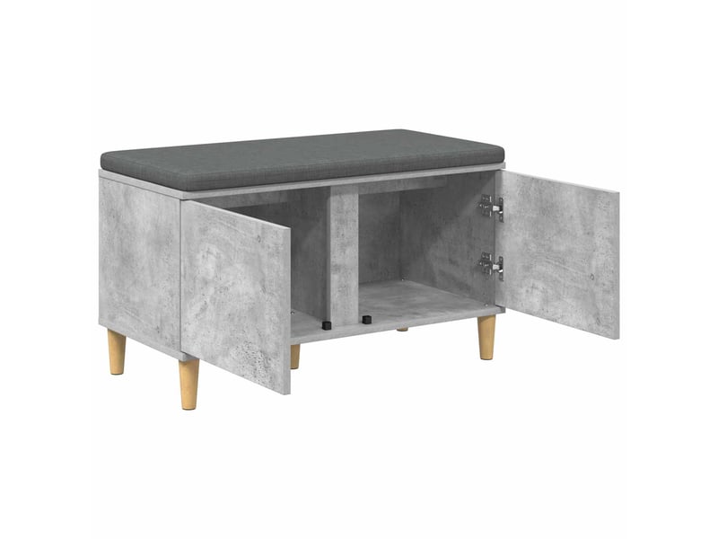  Banc d'entrée, banc interieur avec coussin gris béton 80x38x46 cm shl3152  - Conforama E