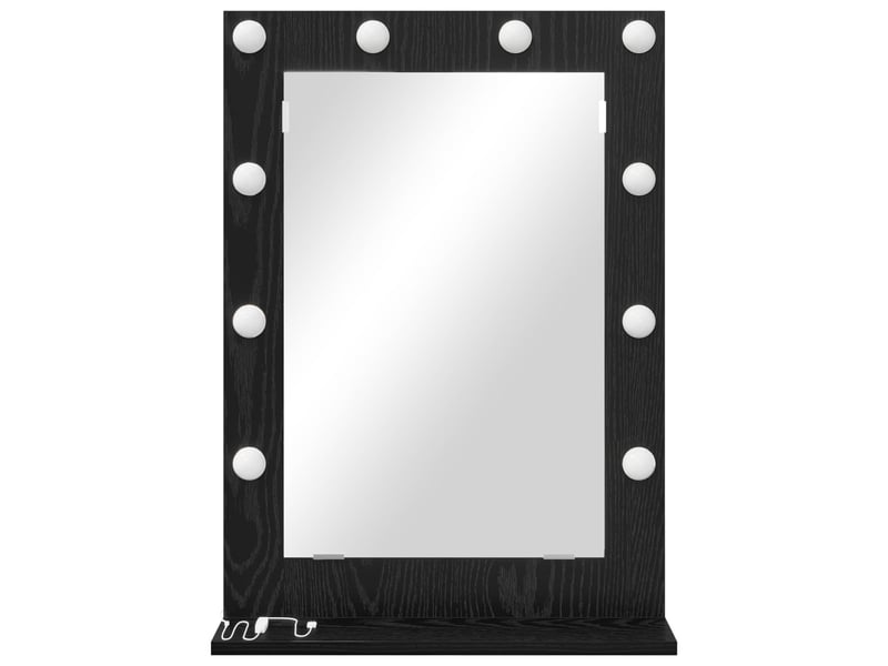  Miroir de vanité, miroir de coiffeuse chêne noir 70 x 50 x 18 cm rectangulaire cf62764  - Conforama D