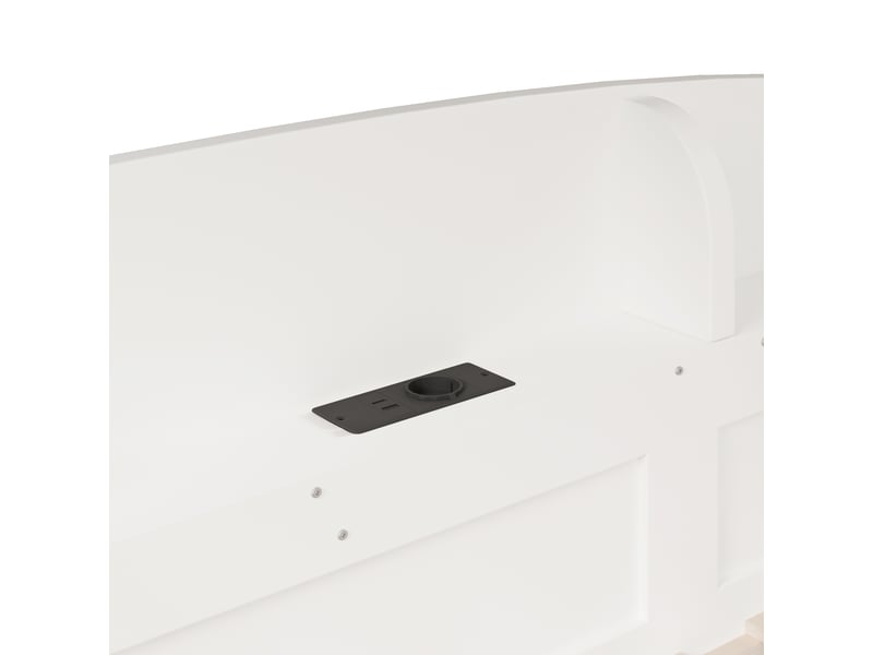 Lit superposé enfant 2 × 90 × 200 cm, étagères et prises usb, blanc - Conforama E
