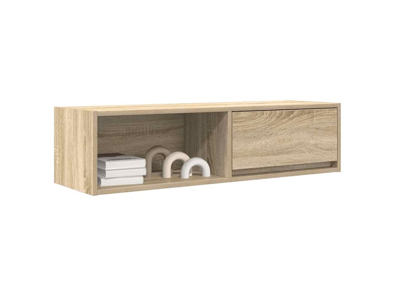  Lot de 2 meuble tv bas salon chêne sonoma 100x31x25,5 cm bois d'ingénierie  - Conforama D