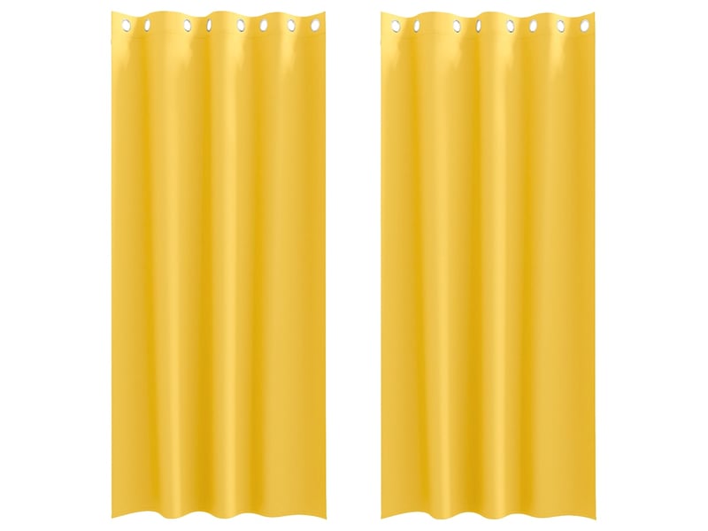  Lot de 2 rideaux occultants, rideaux black-out avec anneaux jaune moutarde polyester cf44681  - Conforama A