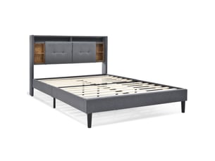 Ensemble matelas et sommier 140x200 cm Ressorts ensachés + mousse soutien Ferme épaisseur 25 cm avec 1 tête de lit et pieds