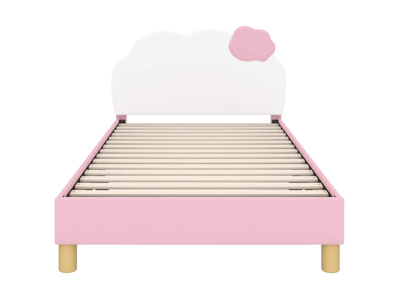  Cadre de lit pour enfants - lit jeune avec tête de lit rose 80 x 200 cm pu  - Conforama E