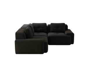 Canapé modulable, canapé de salon – sans montage, en velours tricoté, base antidérapante, sans cadre, noir