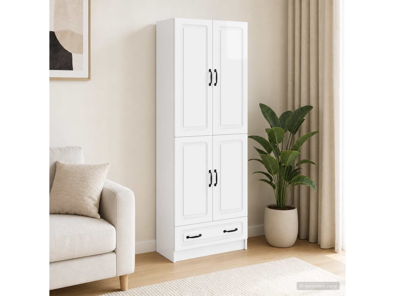  Buffet - ensemble de meubles 2 pc blanc brillant bois d'ingénierie  - Conforama B