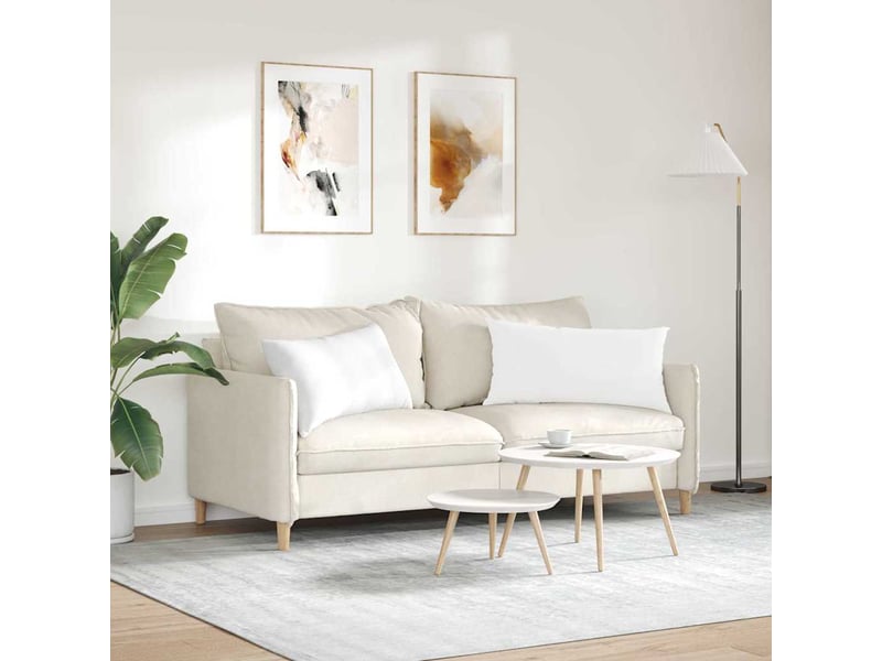 Lot de 2 coussins de canapé, coussins décoratifs tissu blanc 80 x 40 cm cf58770 - Conforama D
