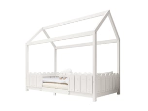 Lit cabane 90x200 cm MAISENTIEL coloris blanc