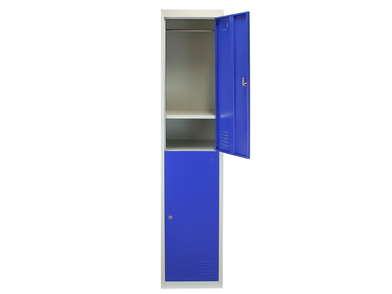  Casiers métalliques bleu &amp; gris 2 portes verrouillable pour ecole, vestiaire, salle de sport, atelier [clés &amp; aimants inclus] - facile à monter 23977 - Conforama D