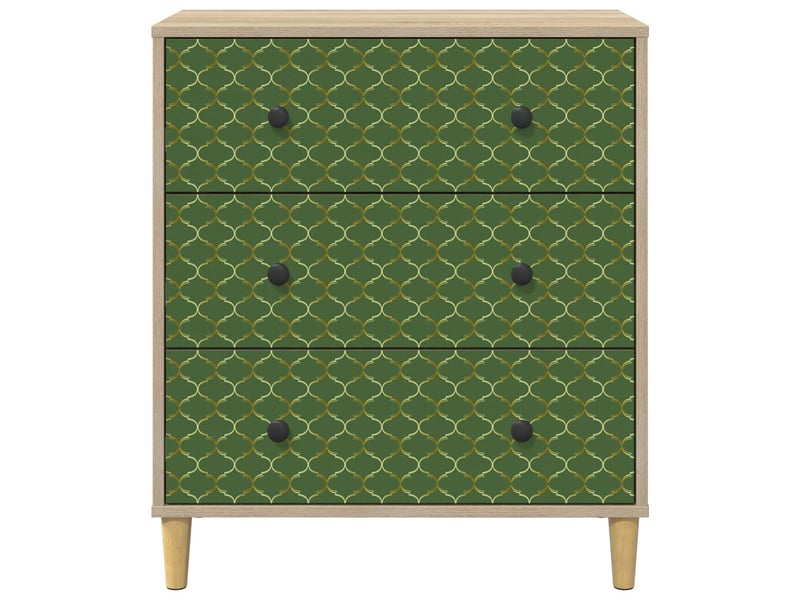  Commode chambre, meuble de rangement geleen impression géométrique émeraude sonoma  - Conforama E